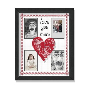 PS Framed Photo Collage  with Art glass/ mat/3D elements