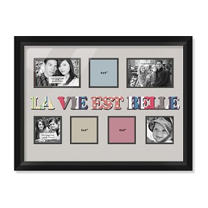 PS Framed Photo Collage  with Art glass/ mat/3D elements