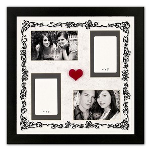 PS Framed Photo Collage  with Art glass/ mat/3D elements